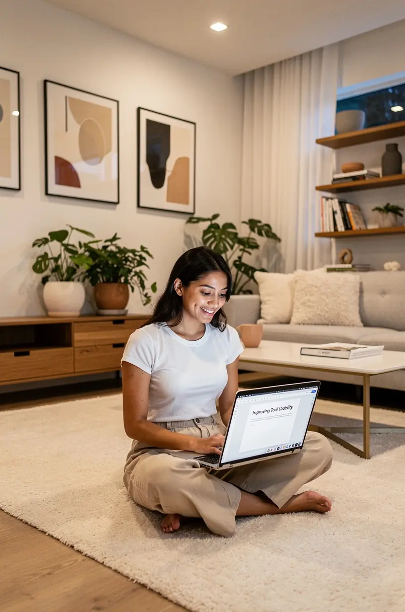 Image of a professional reviewing a checklist for selecting essential digital tools.