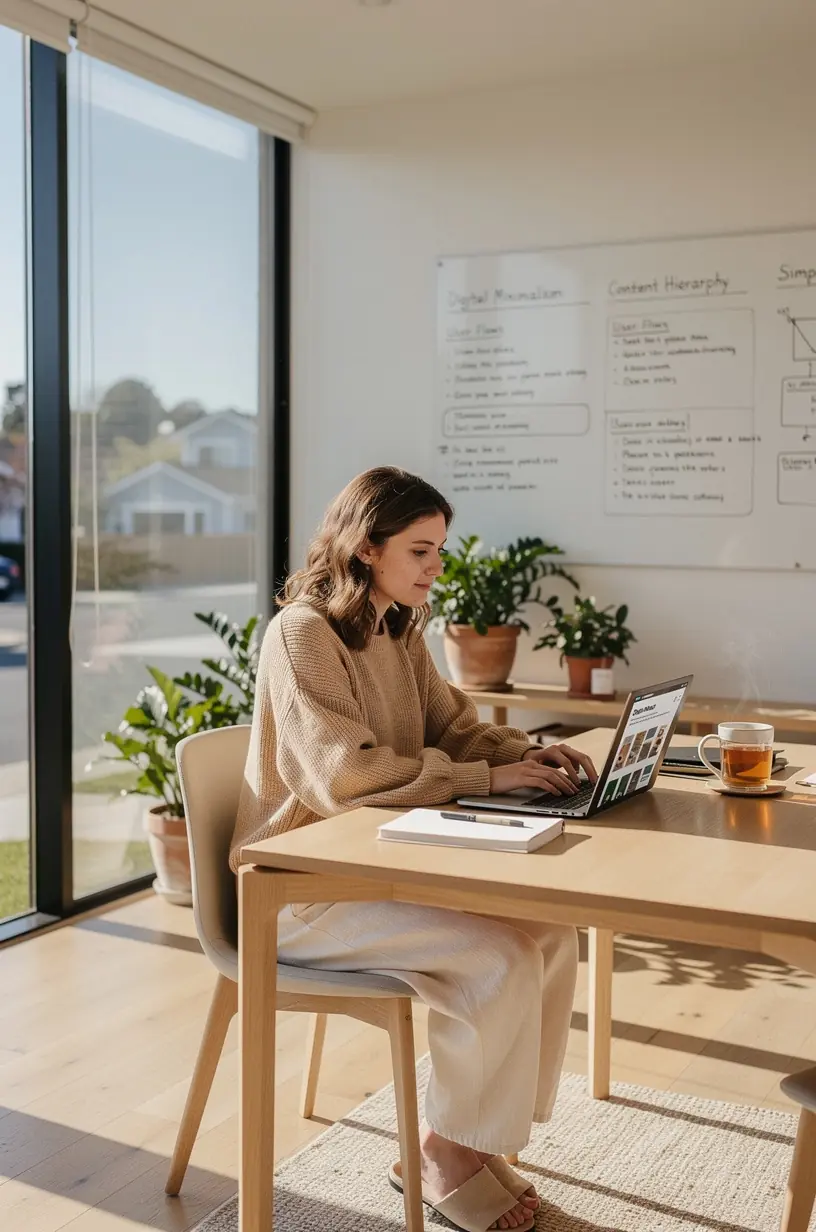 Illustration of simplified user interface icons representing ease of use and reduced complexity.